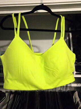 Neon Yellow Double‑Strap Sports Bra NWT